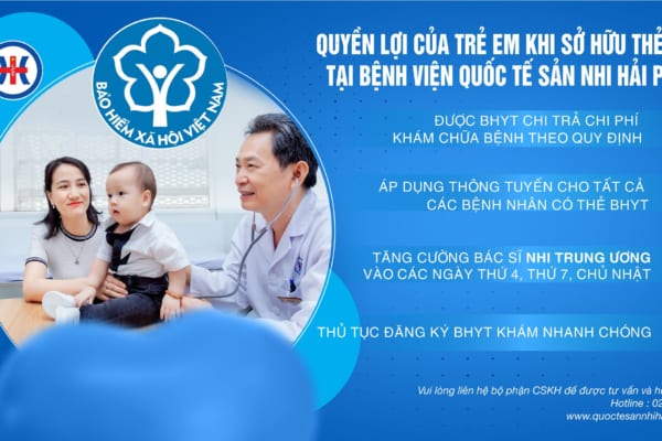 Quyền lợi của trẻ em khi sở hữu thẻ BHYT tại Bệnh viện Quốc tế Sản Nhi Hải Phòng