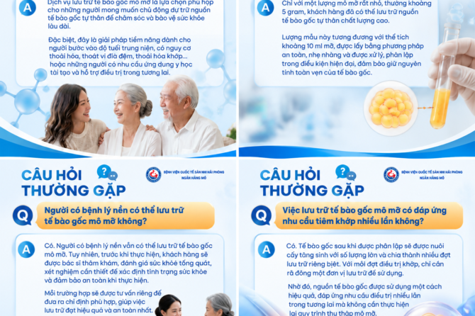 Lưu trữ tế bào gốc mô mỡ: Giải đáp những câu hỏi thường gặp