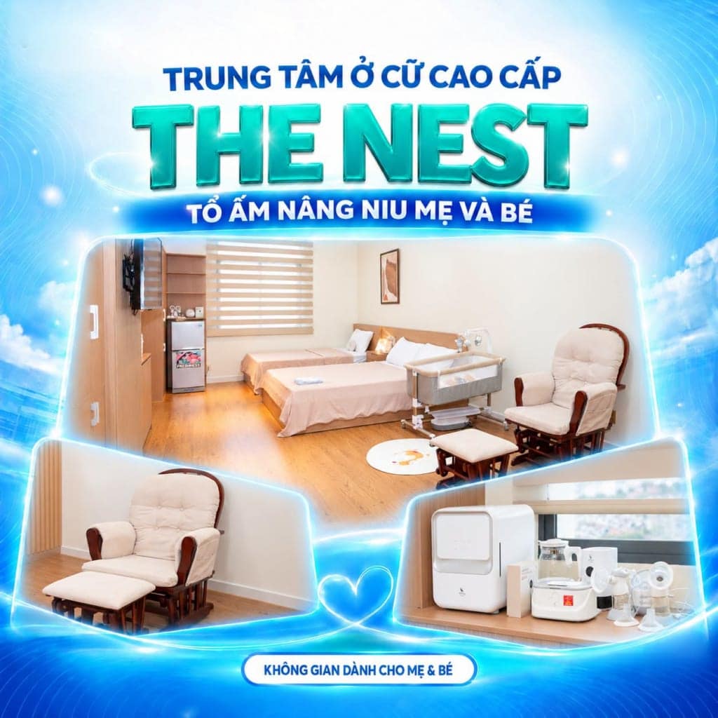 Không gian mang sắc màu nhẹ nhàng, góc nghỉ ấm cúng và chiếc nôi cạnh giường gợi cảm giác gần gũi như một tổ ấm. Một lựa chọn dành cho mẹ mong muốn chăm chút cả khoảng thời gian ở cữ, khi mẹ và bé bắt đầu những ngày tháng đầu tiên bên nhau.